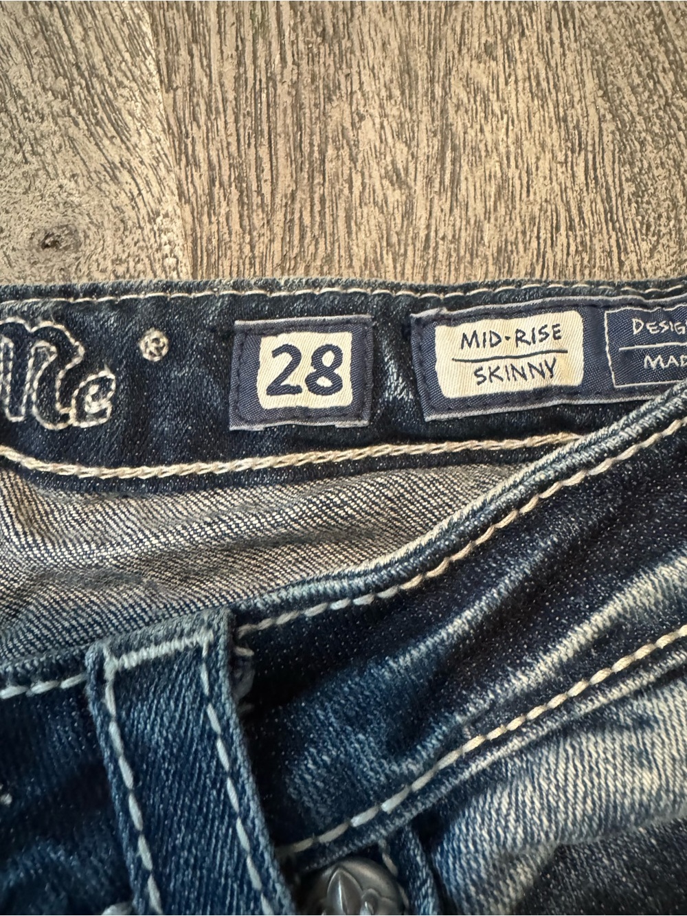 Miss Me Denim Jeans with Embroidered Pocket Detail - Blue - Picture 3 of 8
